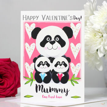 Personalised Panda Mummy Valentine's Card, 2 of 8