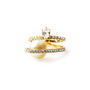 Ar Crystal And Pearl Gold Ring, thumbnail 5 of 7