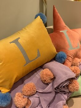 Personalised Velvet Pompom Cushion, 6 of 8