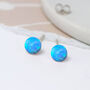 Blue Sterling Silver Opal Bead Stud Earrings, thumbnail 1 of 7