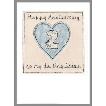 Personalised 2nd Cotton Wedding Anniversary Card, 4 of 10