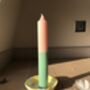 Two Tone Ribbed Pillar Candle, thumbnail 7 of 12