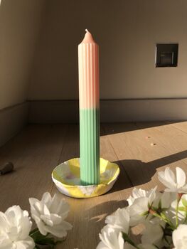 Two Tone Ribbed Pillar Candle, 7 of 12