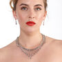 Solid Sterling Silver Statement Sunray Drop Necklace, thumbnail 2 of 8