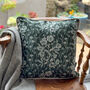 Luxury Heavy Linen Blend Cushion Spring Floral Green And Cream, thumbnail 2 of 5