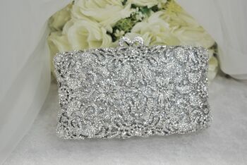 Crystal Evening Clutch Bag Silver Or Gold, 3 of 6