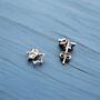 Sterling Silver Linked Stars Stud Earrings, thumbnail 3 of 9