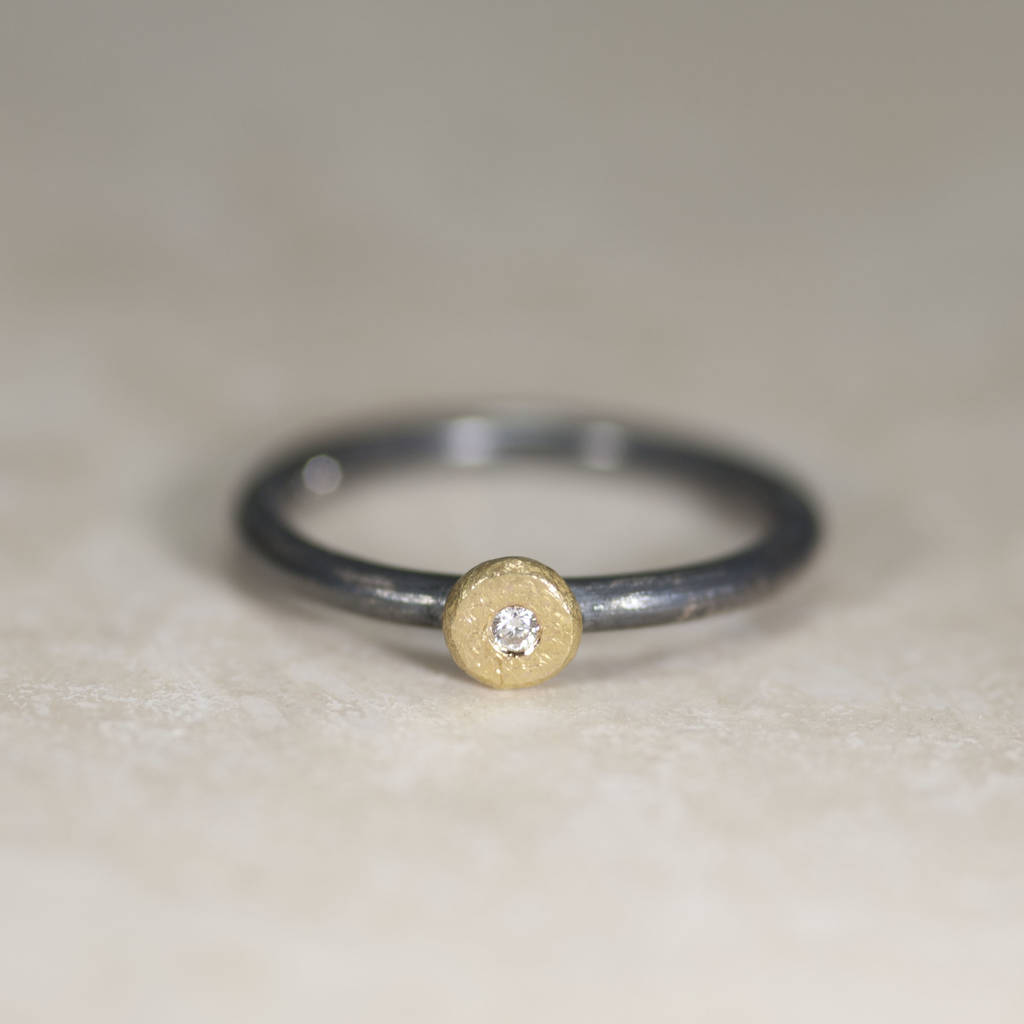 gold and silver 'sun and star' ring by trevor forrester ...