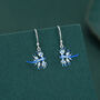 Sterling Silver Blue Sea Dragon Drop Earrings With Hooks, thumbnail 1 of 10