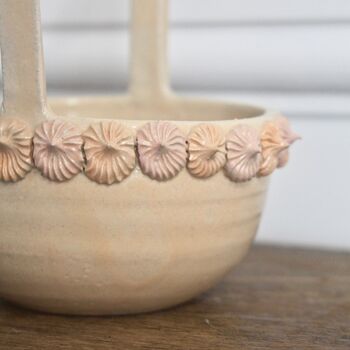 Piped Ceramic Basket In Peach, 3 of 3