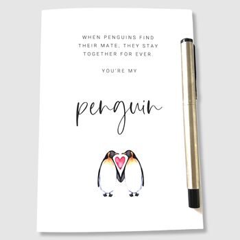 Anniversary Card Valentines Card You're My Penguin, 3 of 6