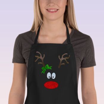Reindeer Face Christmas Apron, 7 of 7