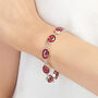 Poppy Bracelet | Sterling Silver Oval Links Bracelet With Real Flowers, thumbnail 1 of 8