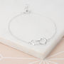 Sterling Silver Linked Hearts Bracelet, thumbnail 4 of 5