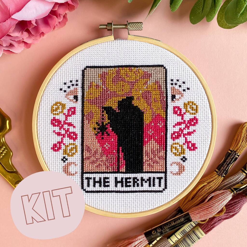 'The Hermit' Tarot Cross Stitch Kit, 1 of 4