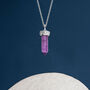 Genuine Amethyst Point Necklace In Sterling Silver, thumbnail 2 of 11