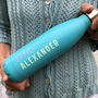Personalised Reusable Blue Water Bottle, thumbnail 2 of 4