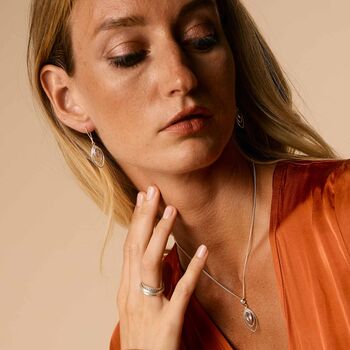 Infinity Love Rose Quartz Sterling Silver Drop Earrings, 5 of 11