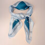 Teal Floral Print Silky Scarf, thumbnail 3 of 4