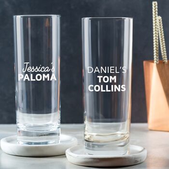 Personalised Engraved Long Glass, Custom Cocktail Glass Gift For Friends, 6 of 11