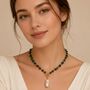 Semi Precious Gemstone Necklace With Baroque Pearl Drop, thumbnail 6 of 9