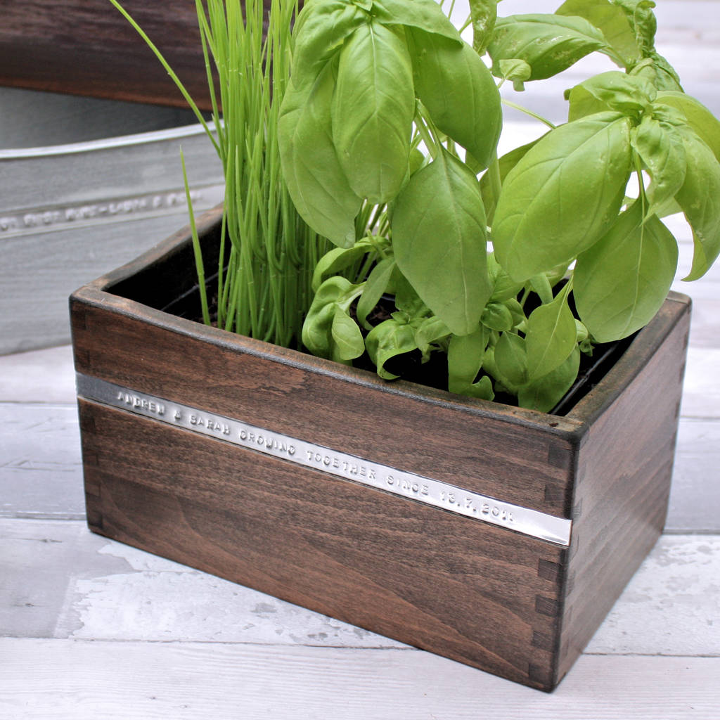 Personalised Wooden Indoor Planter By Warner's End