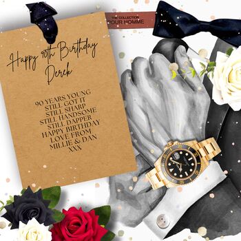 Dapper Gent Luxury Scented Birthday Watch Card For Him, 3 of 11