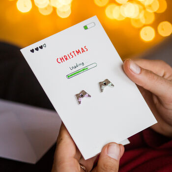 Funny Gaming Christmas Card And Cufflinks Set, 2 of 5