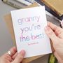 Granny You're The Best | Mother's Day Card Grandma, thumbnail 3 of 3