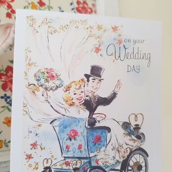 Wedding Day Vintage Style Greetings Card, 3 of 5