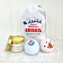 Christmas Personalised Bath Bomb And Candle Set, thumbnail 1 of 3