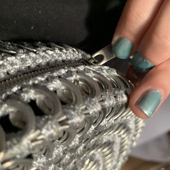 Circular Fashion Daisy Chain Crochet Ring Pulls Bag, 8 of 12