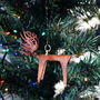 Leather Reindeer Christmas Ornament, thumbnail 5 of 5