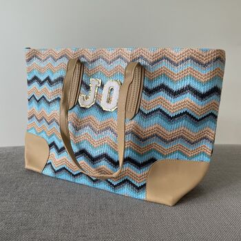Personalised Chevron Patch Tote Bag, 3 of 5