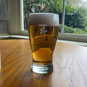 Personalised 60th Birthday Gift Star Pint Glass, 4 of 5