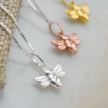 Rose Gold Honey Bee Necklace, 3 of 7