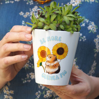 Cute Ceramic Flower Pot “Be More Guinea Pig” Empowering Gift, 2 of 3