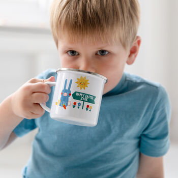 Personalised Children's Easter Enamel Mug, 2 of 3