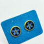 Forgetmenot Flowers Stud Earrings Gold Or Silver 6mm Or 10mm Black, thumbnail 2 of 11