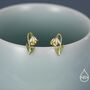 Sterling Silver Delicate Snowdrop Flower Stud Earrings With Enamel, thumbnail 6 of 12
