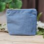 'Hello Gorgeous' Velvet Mini Pouch In Denim Blue, thumbnail 2 of 2