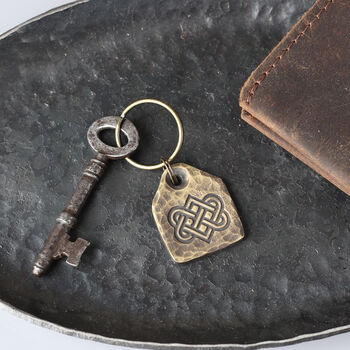 Solid Bronze Celtic Design Keepsake Keyring, 3 of 7