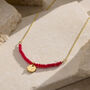 Personalised Red Semi Precious Beaded Necklace, thumbnail 3 of 7