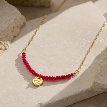 Personalised Red Semi Precious Beaded Necklace, 3 of 7