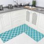 Two Pieces Blue Kitchen Floor Mat, thumbnail 4 of 8