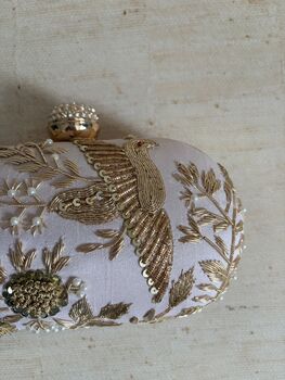 Pink Bird Oval Clutch Bag, 10 of 12
