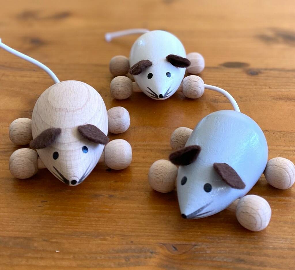 Handmade Small Wooden Mouse By Chilled Indigo