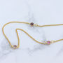 Gold Plated Long Family Birthstone Necklace, thumbnail 5 of 10