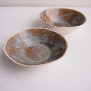 Handmade Blue Brown Decorative Ceramic Ring Dish, 10 of 10