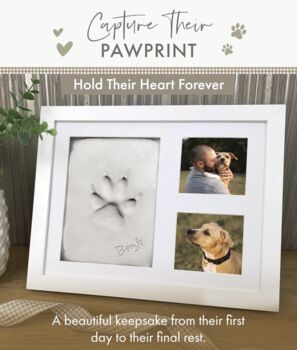 Paw Print Clay Moulding And Photo Frame Keepsake Kit, 9 of 12